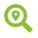 Map marker inside magnifying glass icon