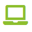 Simple laptop symbol, green color