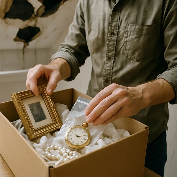 Antique pocket watch and photo frame