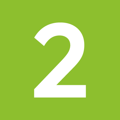 Green square with number 2